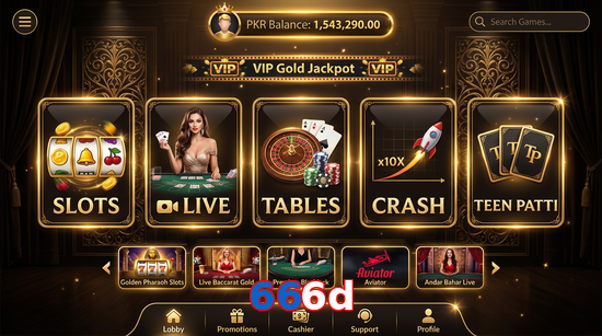 Main screen of 666D casino page for PK players
